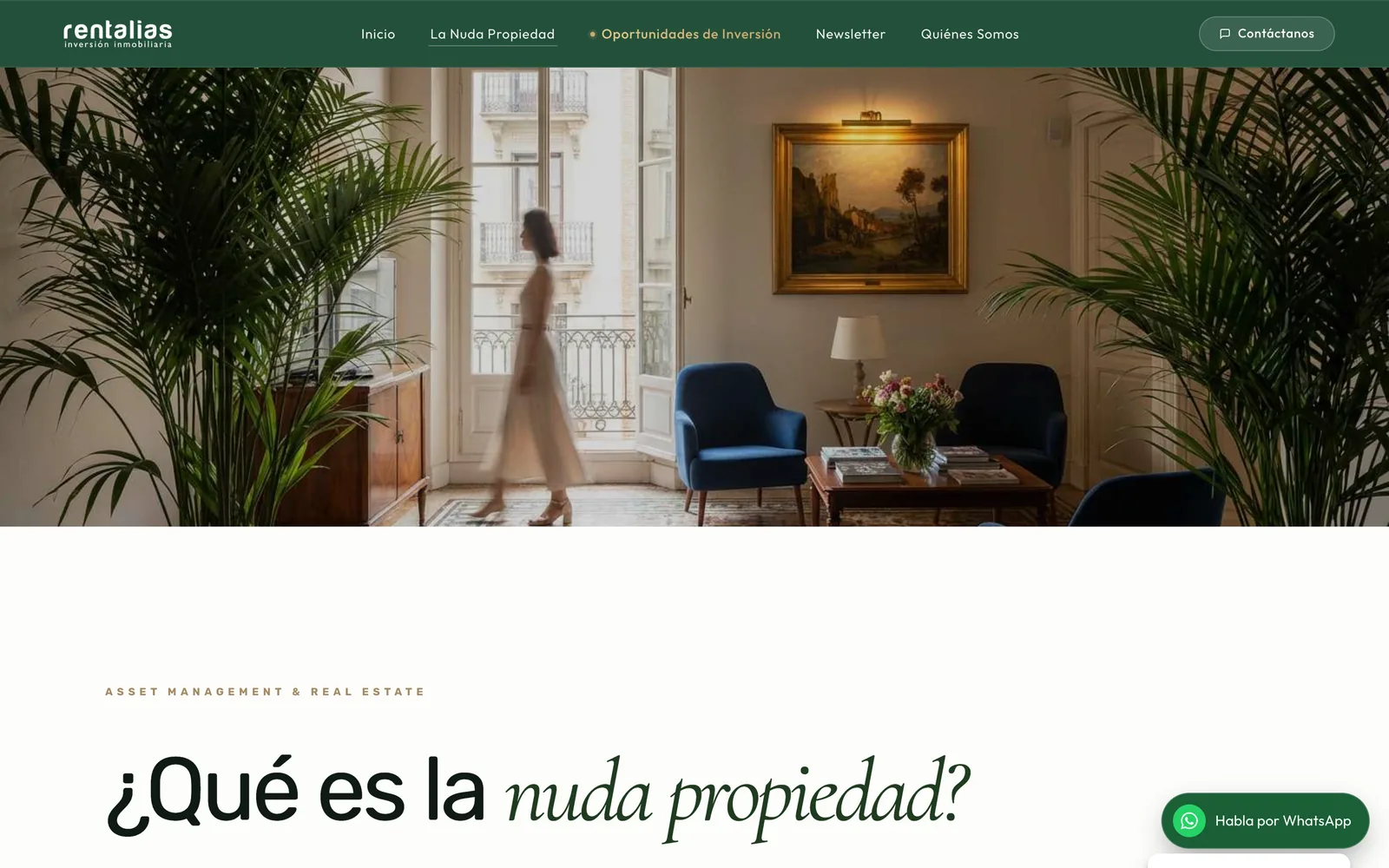 Página editorial que explica qué es la nuda propiedad